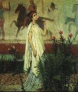 Sir Lawrence Alma-Tadema,OM.RA,RWS A Greek Woman Sir Lawrence Alma-Tadema oil painting on canvas
